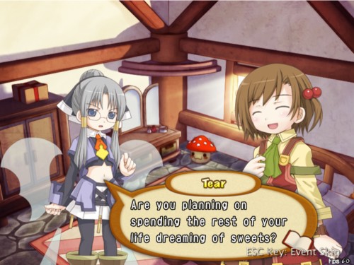 It's always about food. Recettear demo screenshot.